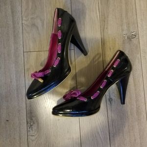 Dolce & Gabbana Patent Leather Black Laced Heels Size 41 Made in Italy